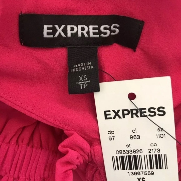 Express XS Neon Pink Halter Top Baby Doll Ties - Picture 4 of 8